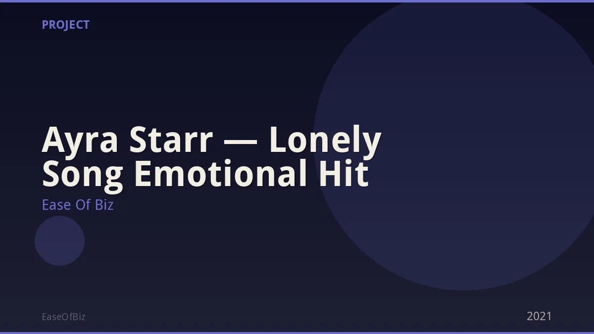 Ayra Starr — Lonely Song Emotional Hit