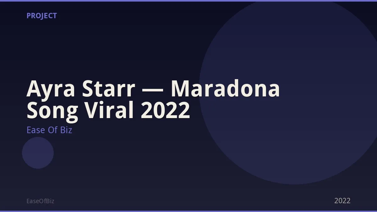 Ayra Starr — Maradona Song Viral 2022