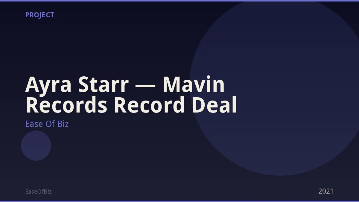 Ayra Starr — Mavin Records Record Deal
