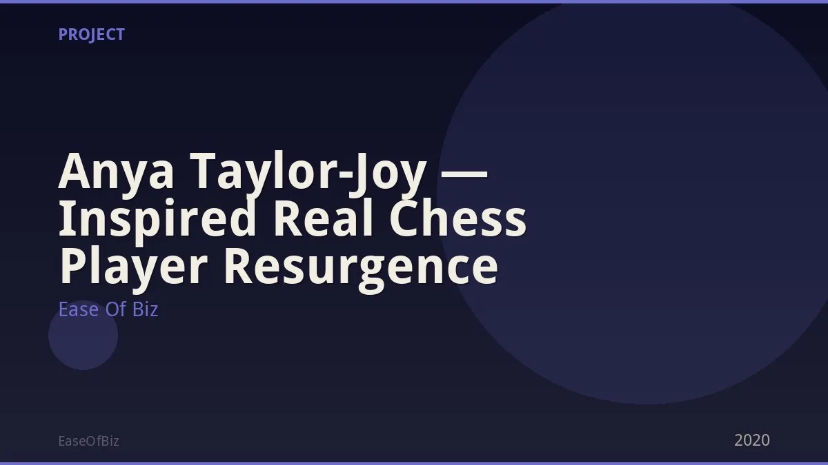 Anya Taylor-Joy — Inspired Real Chess Player Resurgence