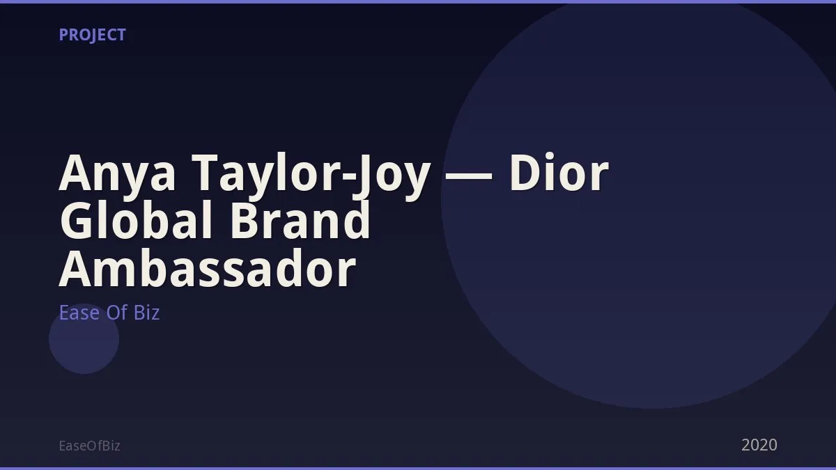 Anya Taylor-Joy — Dior Global Brand Ambassador