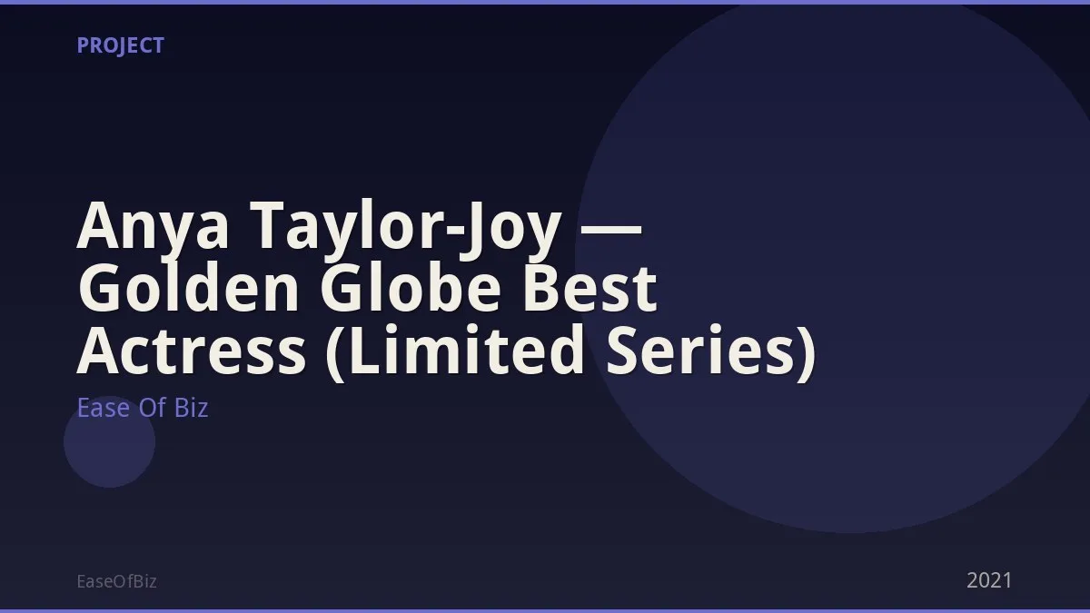 Anya Taylor-Joy — Golden Globe Best Actress (Limited Series)