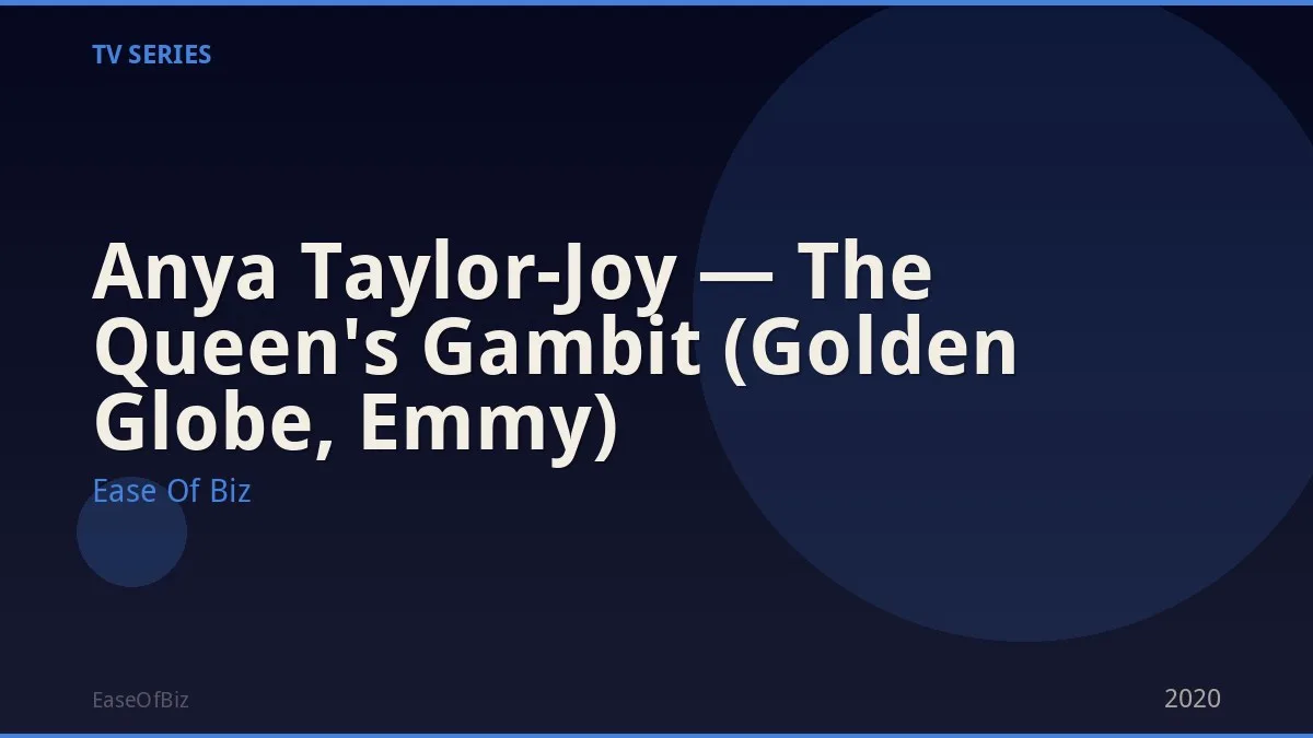 Anya Taylor-Joy — The Queen's Gambit (Golden Globe, Emmy)