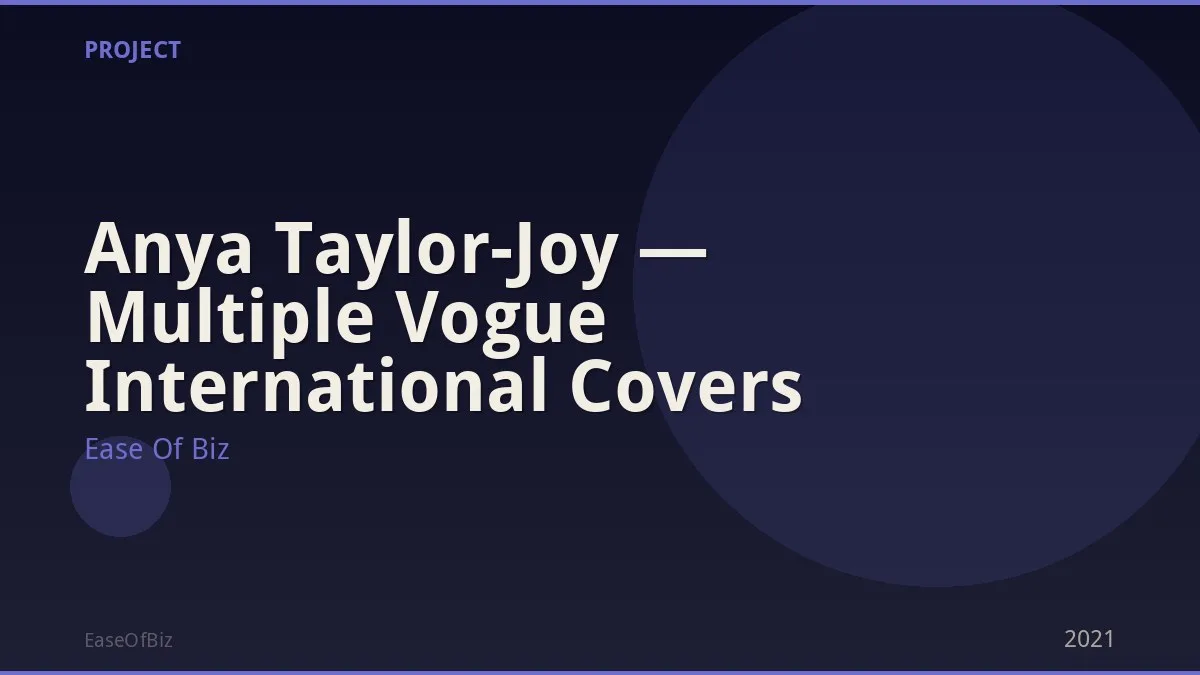 Anya Taylor-Joy — Multiple Vogue International Covers