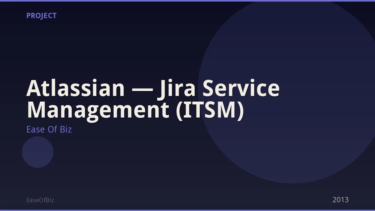 Atlassian — Jira Service Management (ITSM)