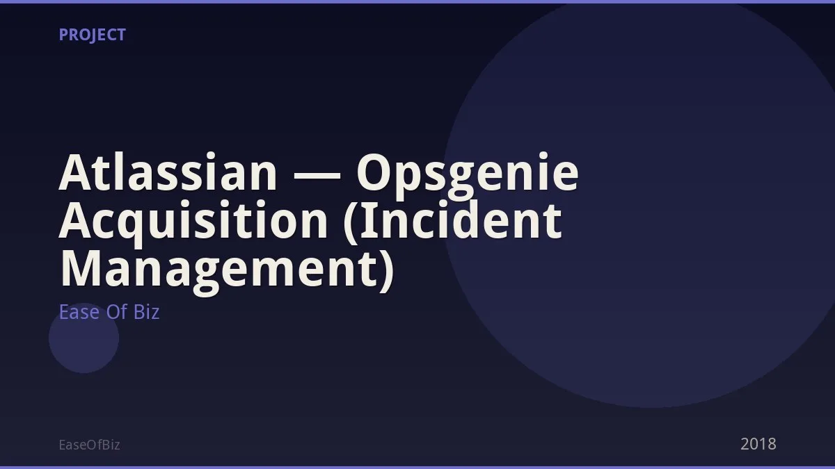 Atlassian — Opsgenie Acquisition (Incident Management)