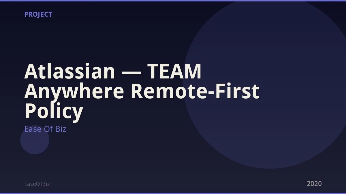 Atlassian — TEAM Anywhere Remote-First Policy
