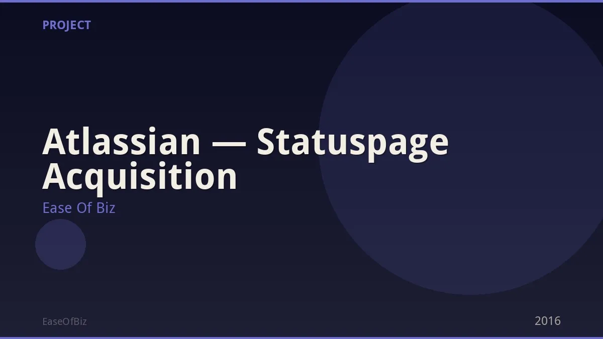 Atlassian — Statuspage Acquisition