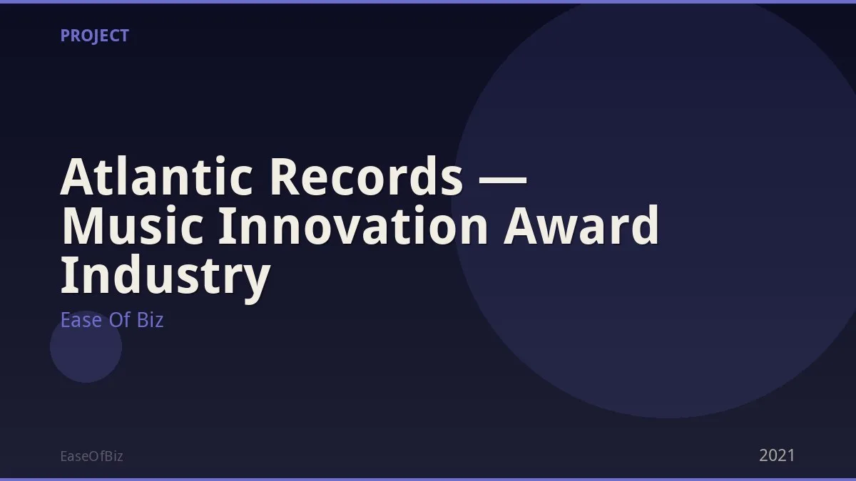 Atlantic Records — Music Innovation Award Industry