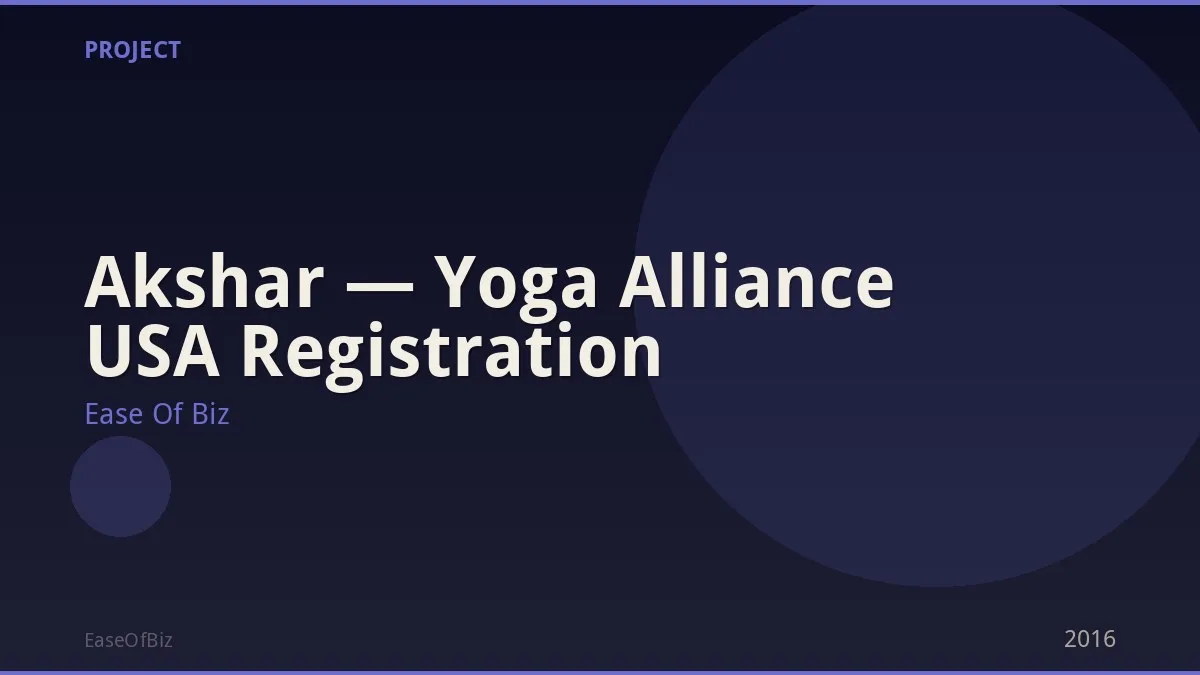 Akshar — Yoga Alliance USA Registration