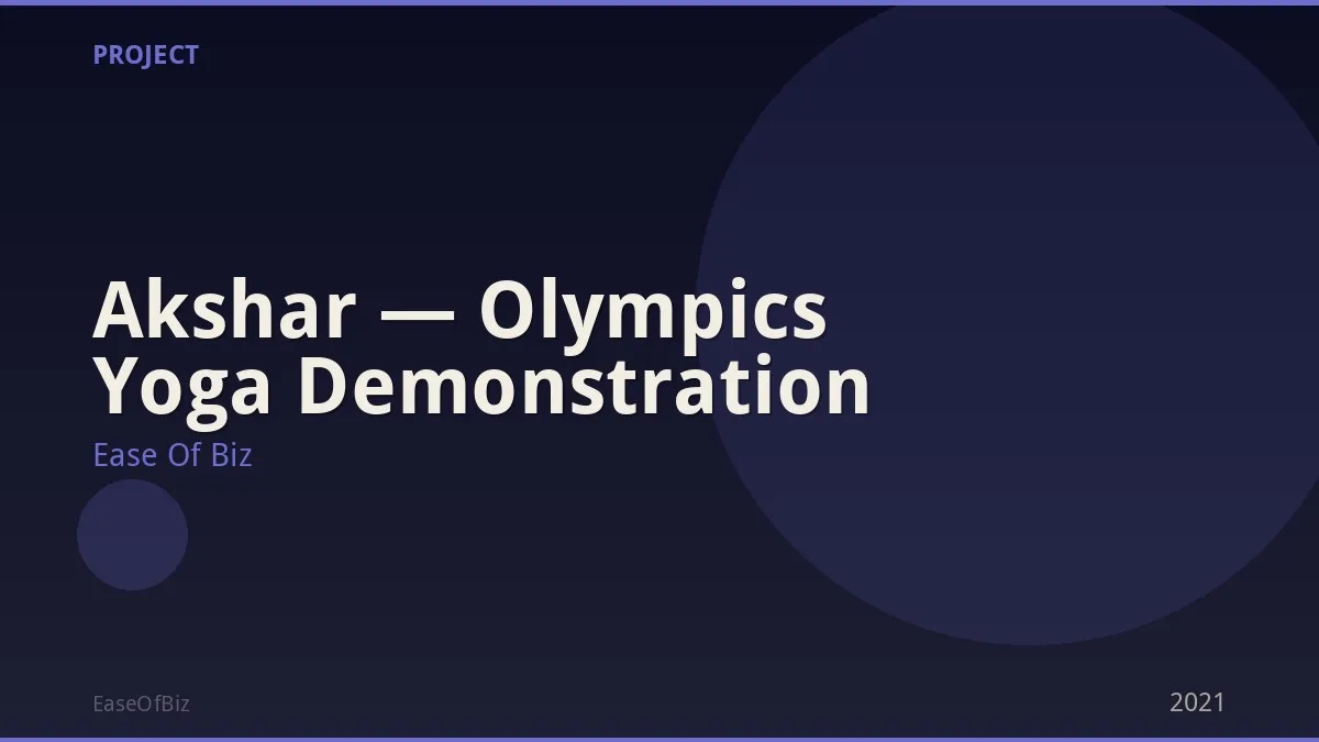 Akshar — Olympics Yoga Demonstration