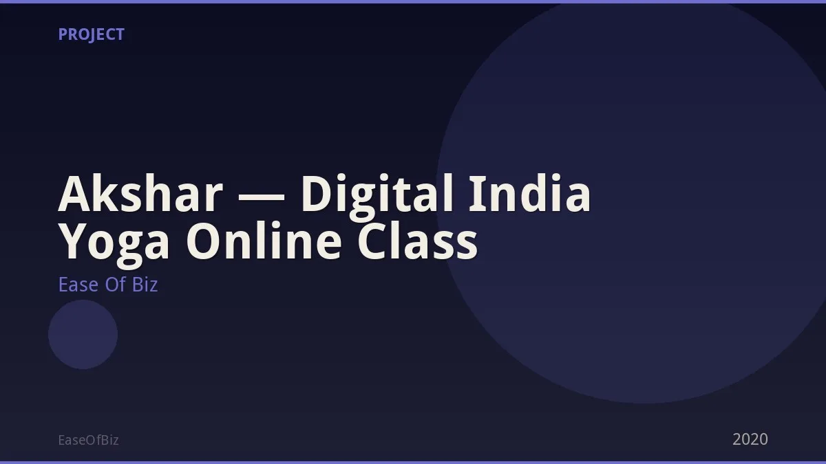Akshar — Digital India Yoga Online Class