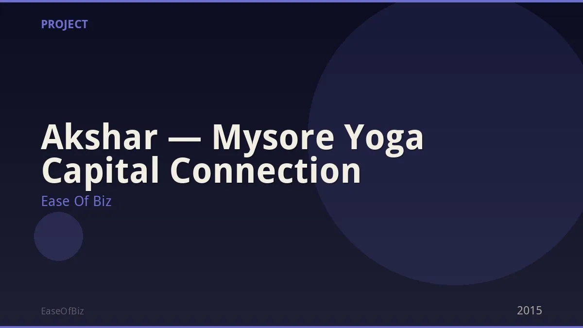 Akshar — Mysore Yoga Capital Connection