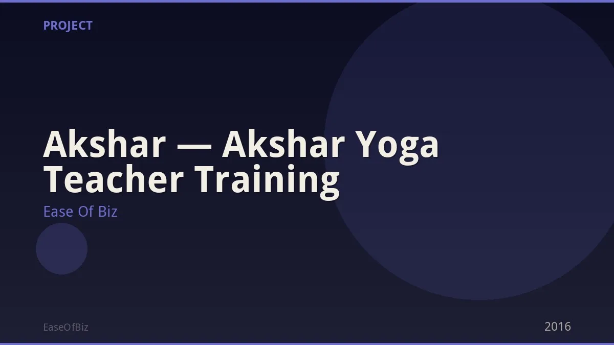 Akshar — Akshar Yoga Teacher Training