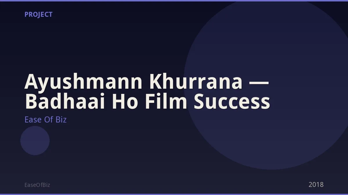Ayushmann Khurrana — Badhaai Ho Film Success
