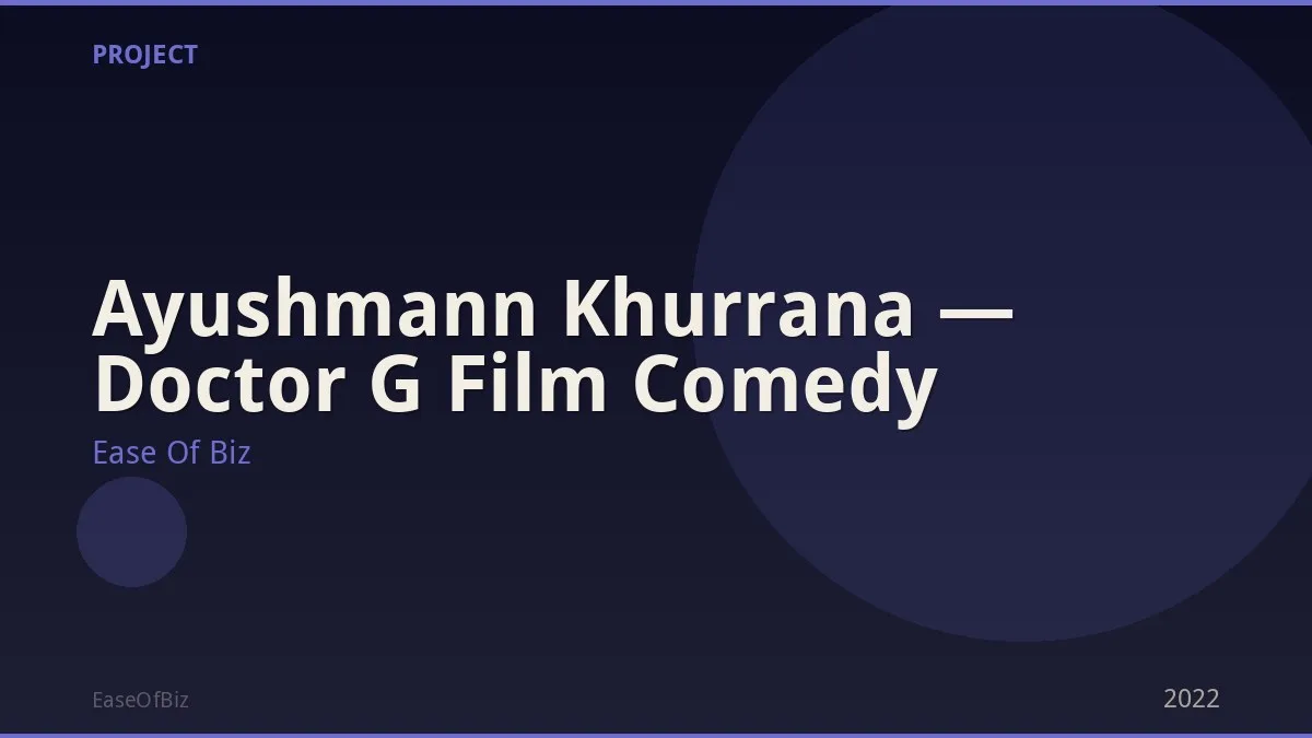 Ayushmann Khurrana — Doctor G Film Comedy