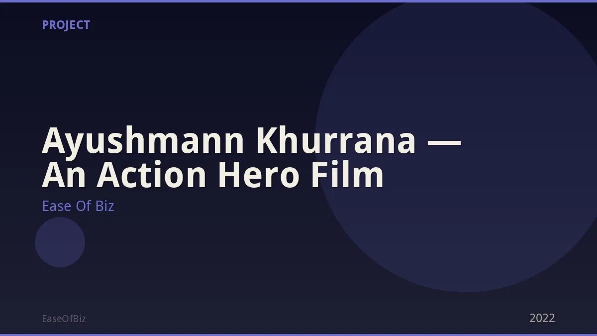 Ayushmann Khurrana — An Action Hero Film