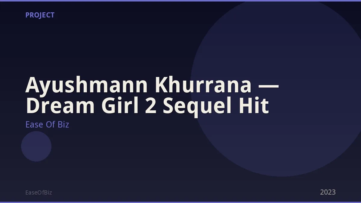 Ayushmann Khurrana — Dream Girl 2 Sequel Hit