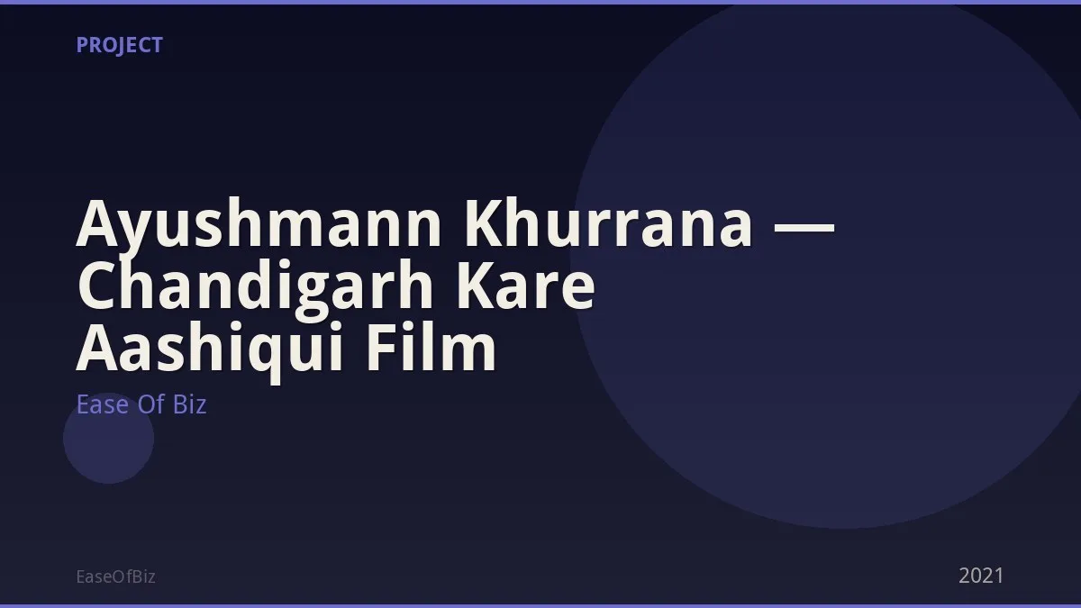 Ayushmann Khurrana — Chandigarh Kare Aashiqui Film