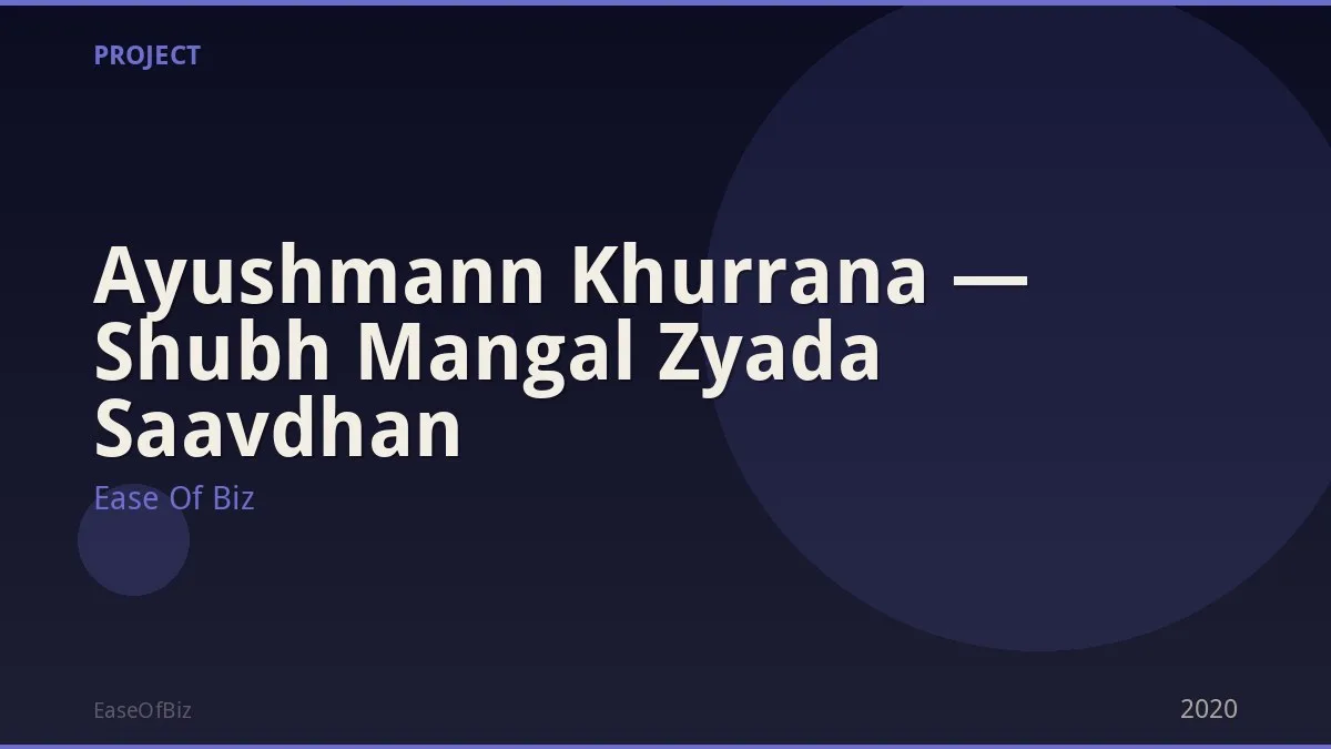 Ayushmann Khurrana — Shubh Mangal Zyada Saavdhan