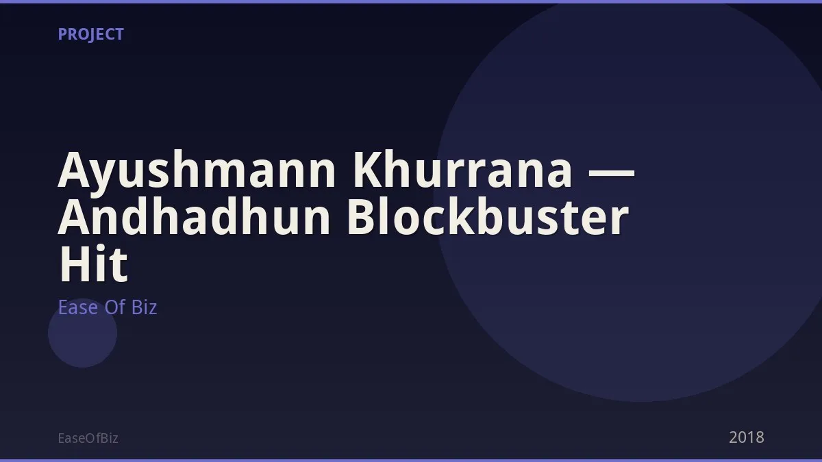 Ayushmann Khurrana — Andhadhun Blockbuster Hit