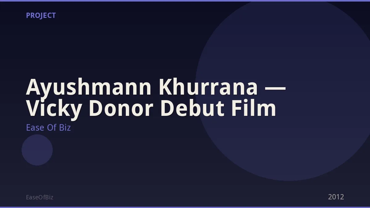 Ayushmann Khurrana — Vicky Donor Debut Film