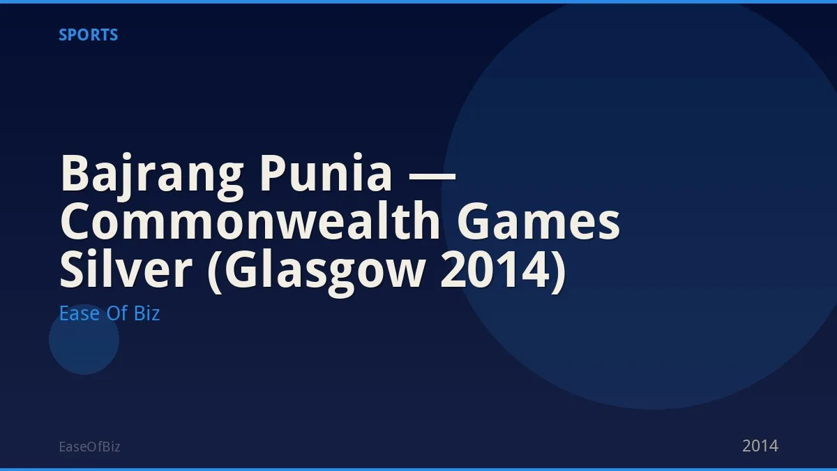Bajrang Punia — Commonwealth Games Silver (Glasgow 2014)