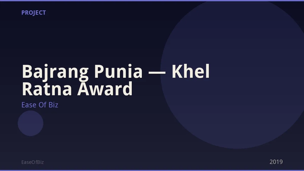 Bajrang Punia — Khel Ratna Award