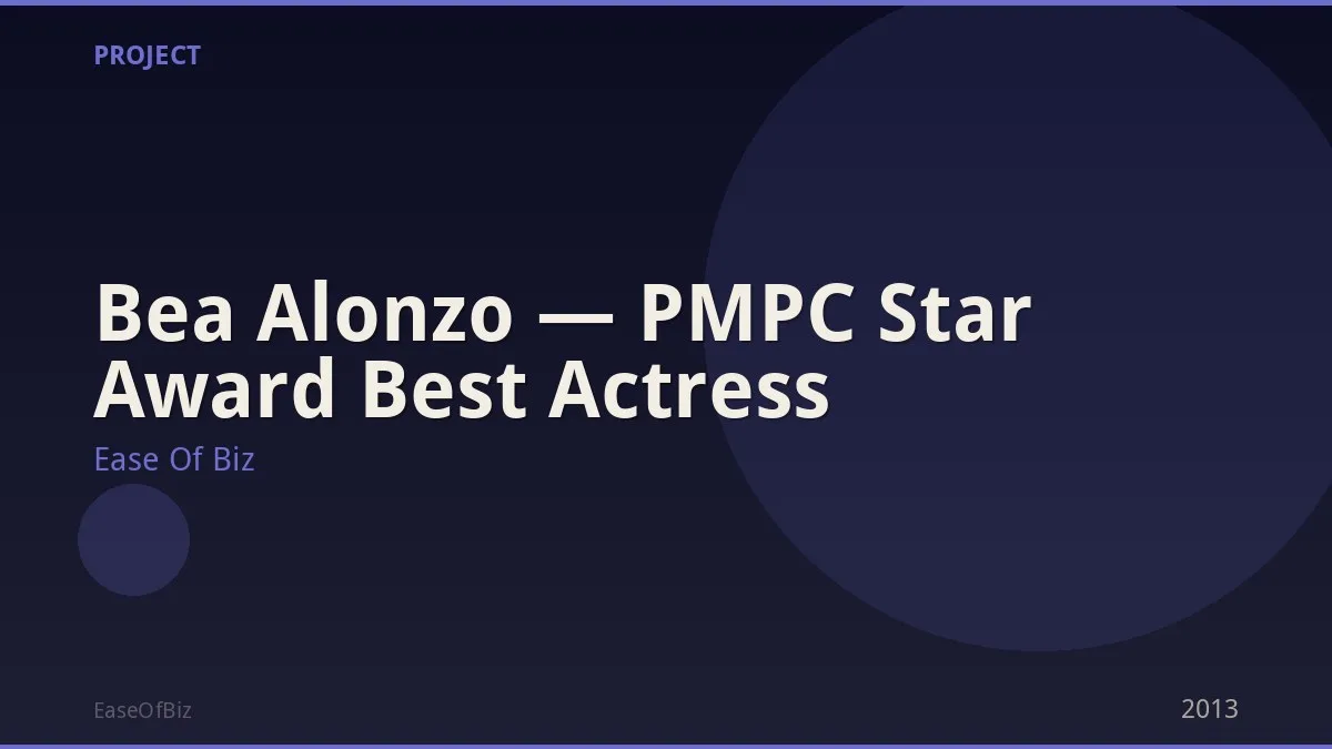 Bea Alonzo — PMPC Star Award Best Actress