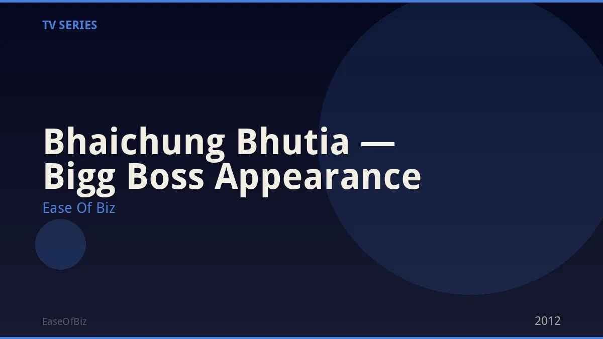 Bhaichung Bhutia — Bigg Boss Appearance
