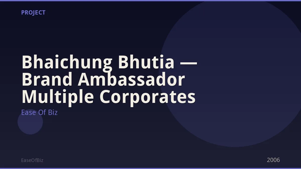 Bhaichung Bhutia — Brand Ambassador Multiple Corporates