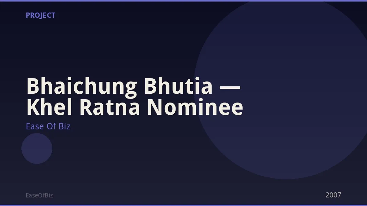 Bhaichung Bhutia — Khel Ratna Nominee