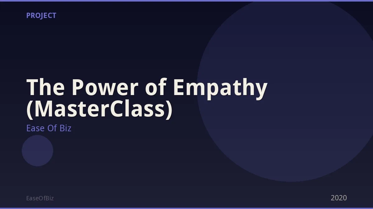 The Power of Empathy (MasterClass)