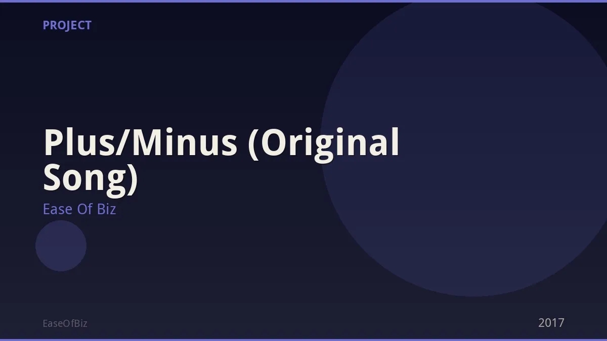 Plus/Minus (Original Song)