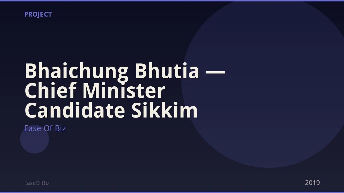 Bhaichung Bhutia — Chief Minister Candidate Sikkim