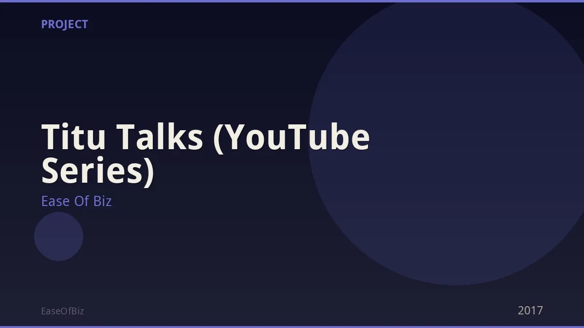 Titu Talks (YouTube Series)