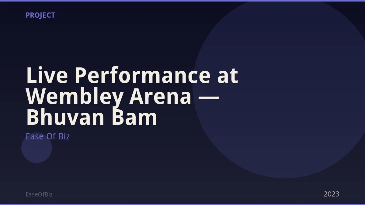 Live Performance at Wembley Arena — Bhuvan Bam