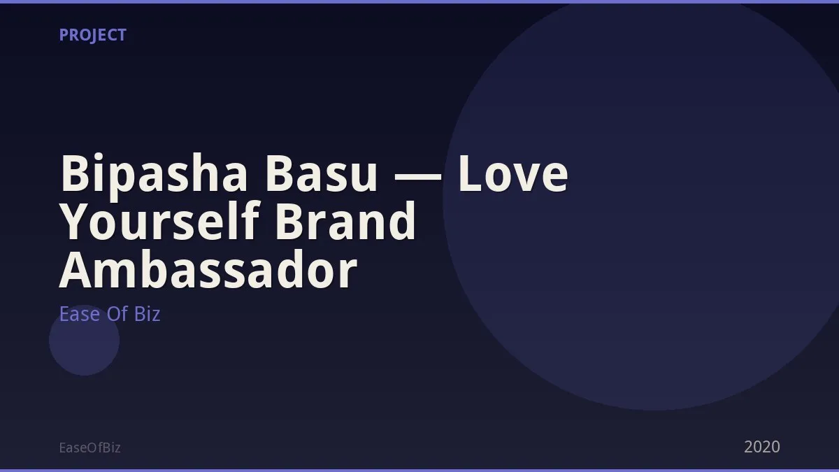 Bipasha Basu — Love Yourself Brand Ambassador