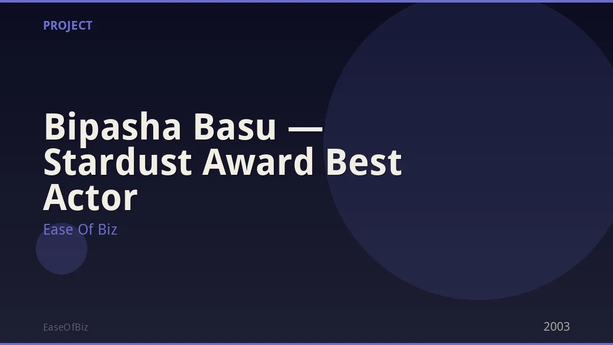 Bipasha Basu — Stardust Award Best Actor