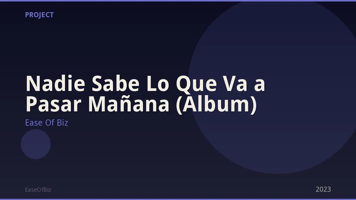 Nadie Sabe Lo Que Va a Pasar Mañana (Album)