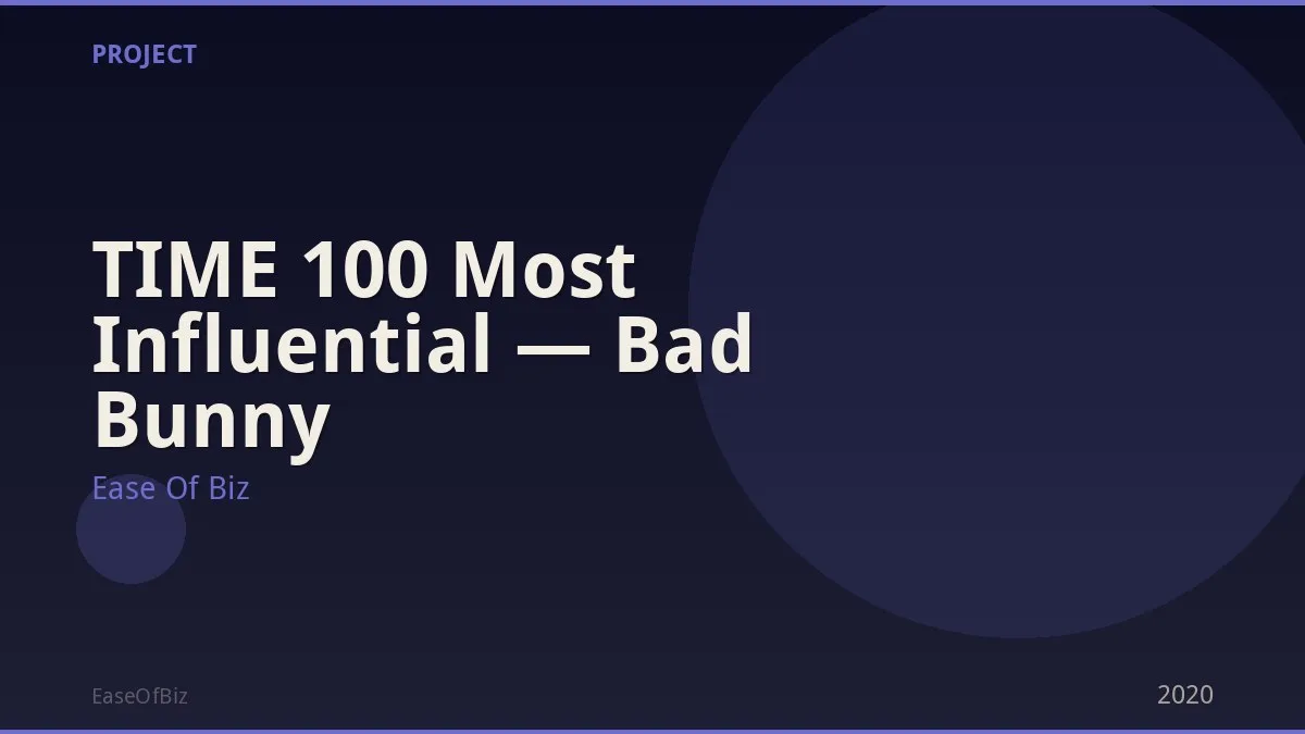 TIME 100 Most Influential — Bad Bunny
