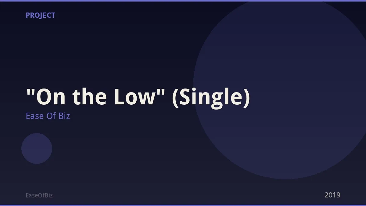 "On the Low" (Single)