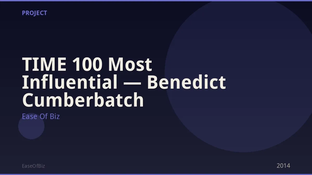 TIME 100 Most Influential — Benedict Cumberbatch