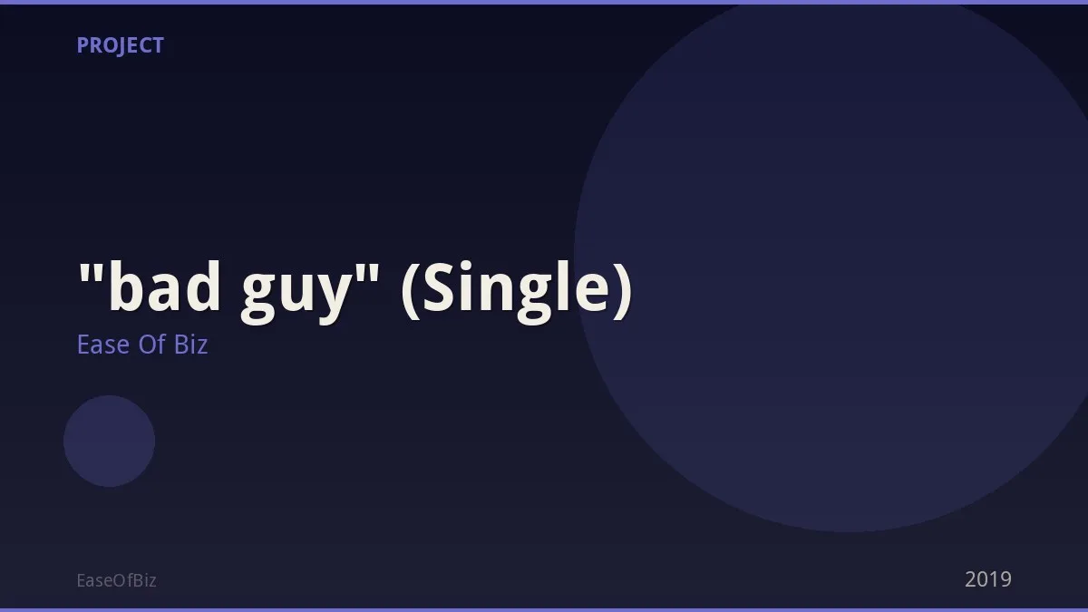 "bad guy" (Single)