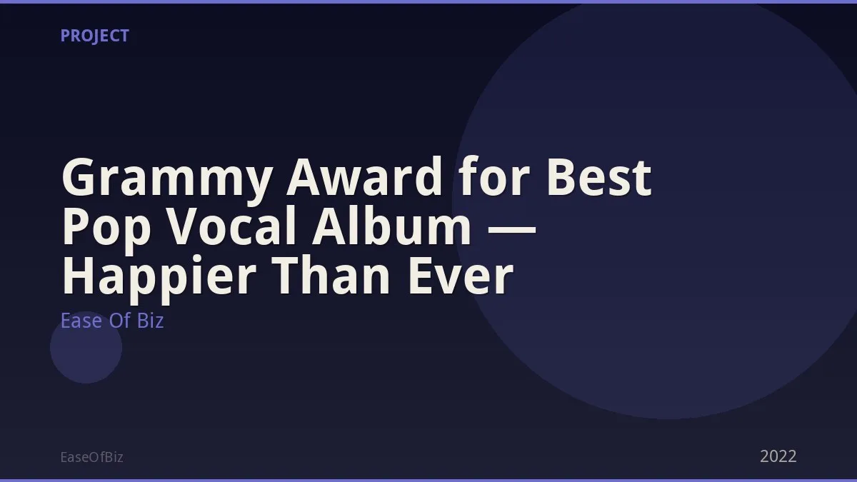 Grammy Award for Best Pop Vocal Album — Happier Than Ever