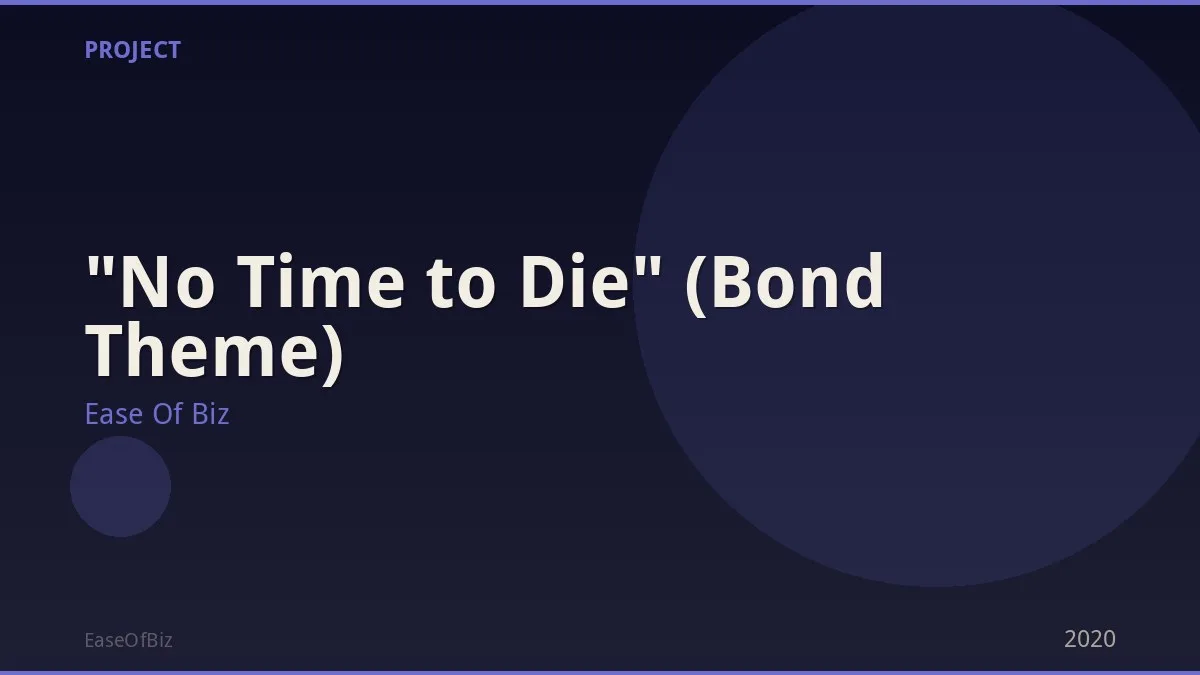 "No Time to Die" (Bond Theme)