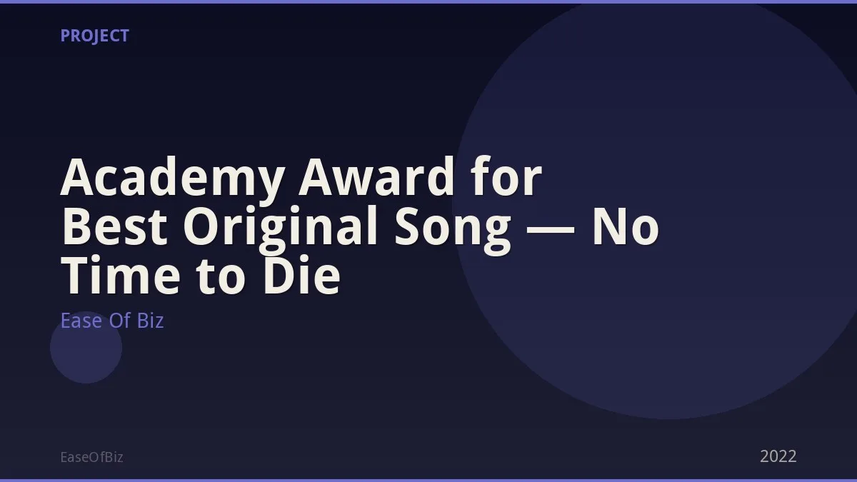 Academy Award for Best Original Song — No Time to Die