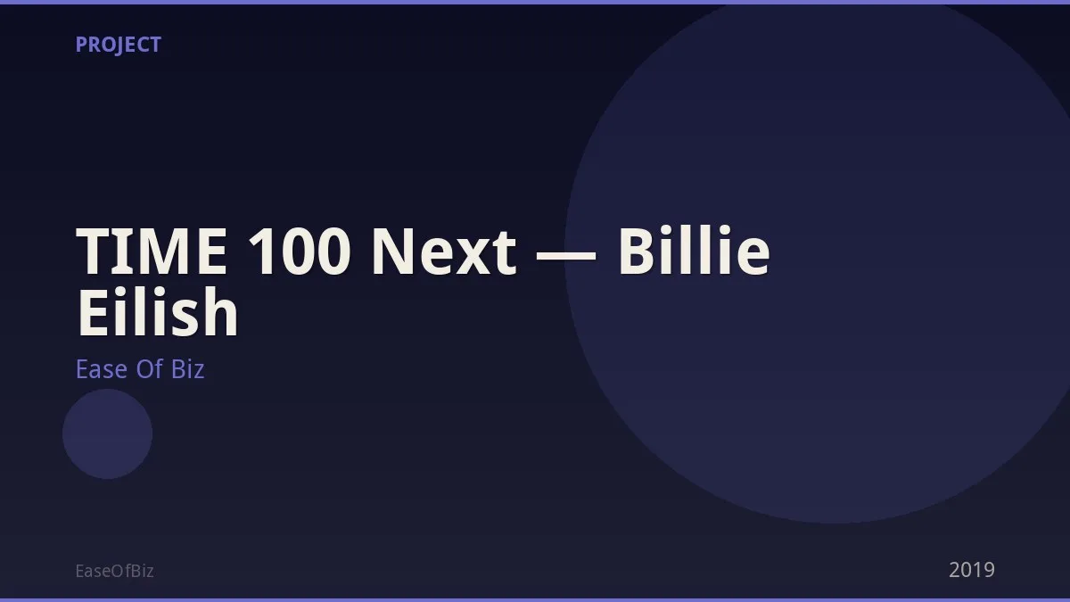 TIME 100 Next — Billie Eilish