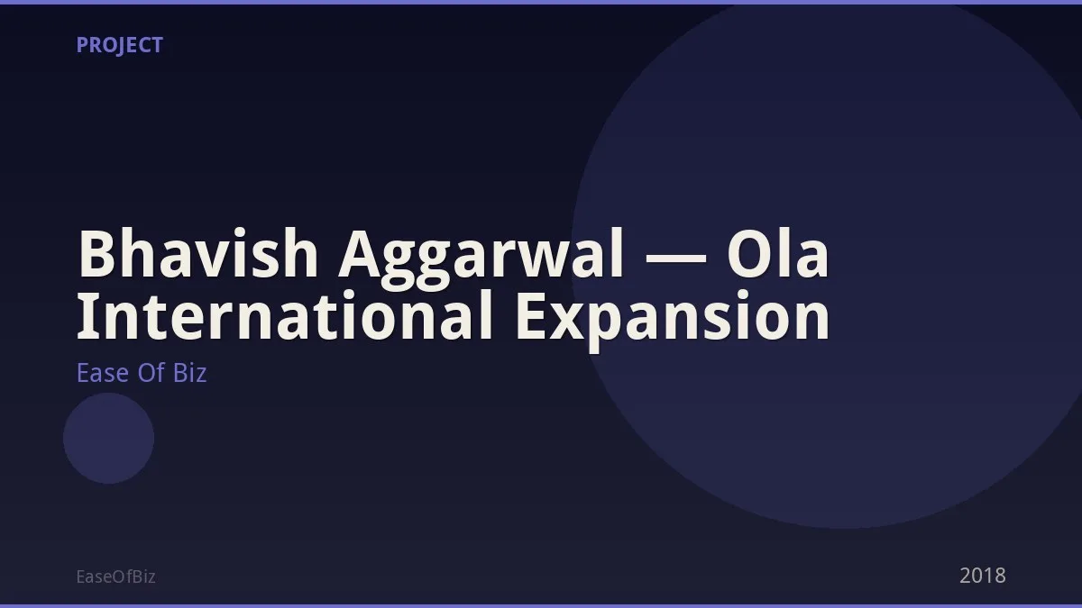 Bhavish Aggarwal — Ola International Expansion