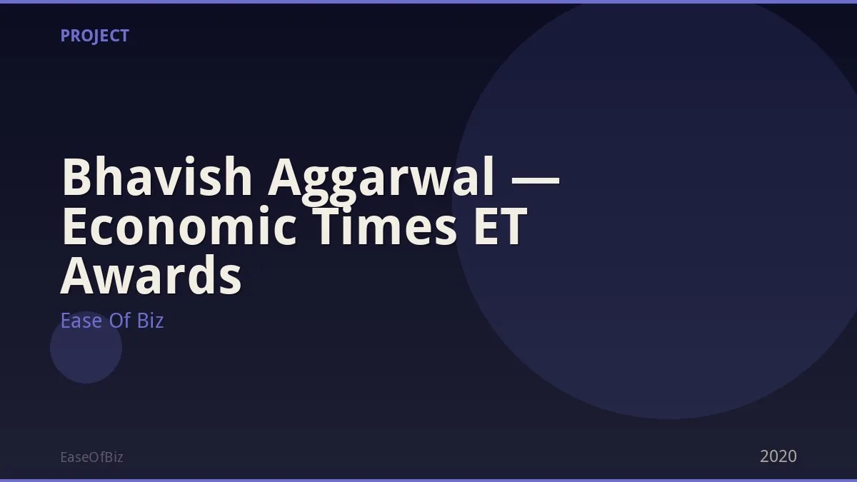 Bhavish Aggarwal — Economic Times ET Awards